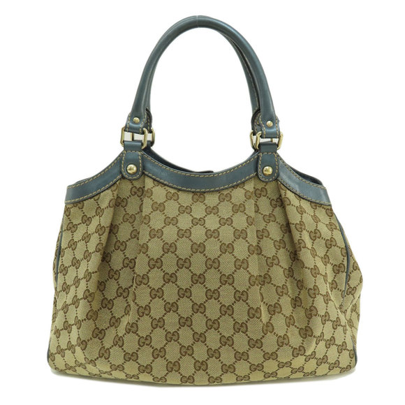 Gucci Suki GG Tote Bag Canvas Brown x Blue - Picture 2 of 9